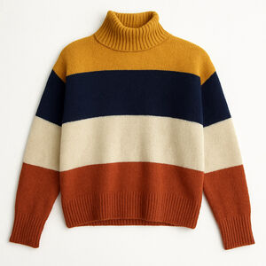 Dress Barn Striped Mockneck Sweater Preppy Cozy